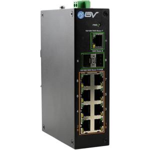 imageBVTech 8 Port PoE Switch with 1 Gigabit Uplink and Industrial DIN Rail  Power Over Ethernet Network Switch for IP Cameras VoIP Phones Wireless APs  IEEE8023afat Wide Temperature RangePOESW803GDIN
