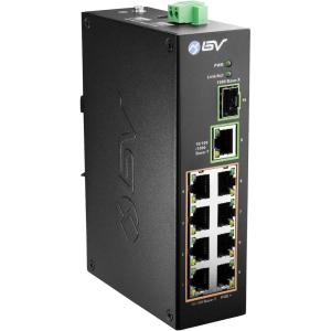 imageBVTech 8 Port PoE Switch with 1 Gigabit Uplink and Industrial DIN Rail  Power Over Ethernet Network Switch for IP Cameras VoIP Phones Wireless APs  IEEE8023afat Wide Temperature RangePOESW802DIN
