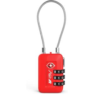 imageTSA Accepted Luggage Travel Lock SetYourOwn Combination Lock for School Gym Locker Luggage Suitcase Baggage Locks Filing Cabinets Toolbox Case Red 2 PackRed