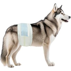 imageBV Dog Wraps Male Large Waist 2126in Super Absorbent  400 Count Disposable  Doggie Diapers with Wetness Indicator  Adjustable Male Dog Wraps  Ideal for IncontinenceTraining